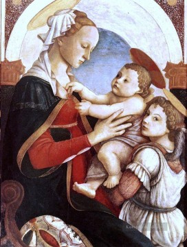  Engel Malerei - Madonna und Kind mit einem Engel Sandro Botticelli